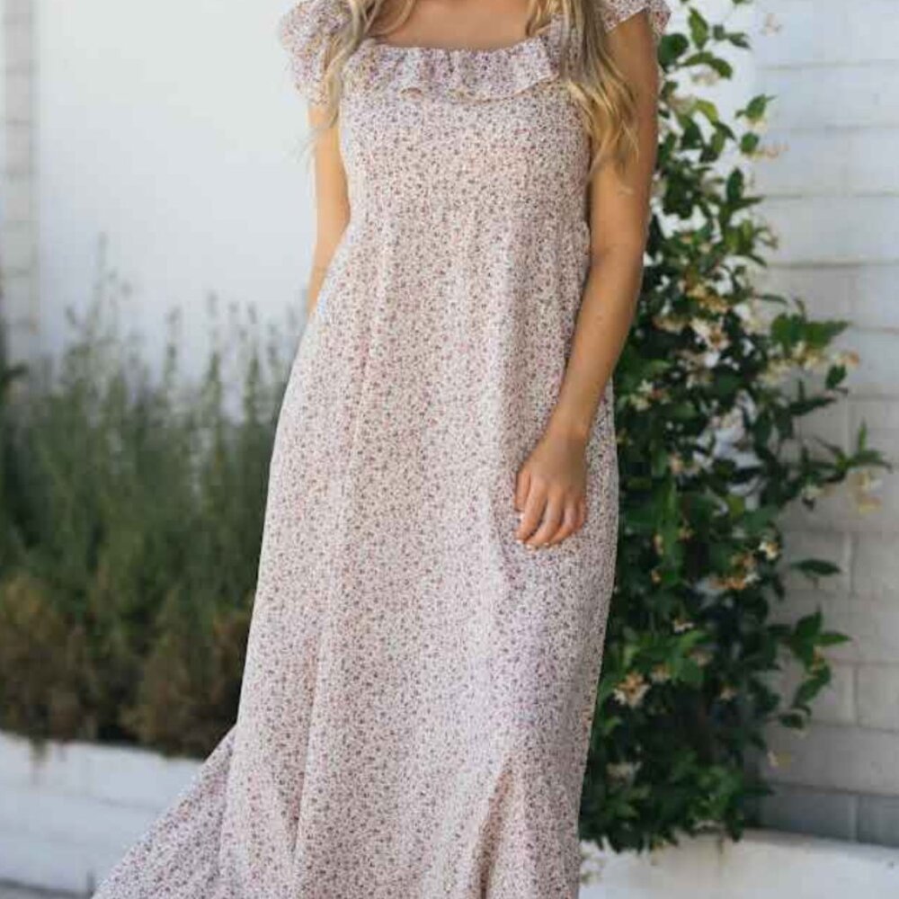 Morning Lavender - Judy ruffle maxi dress
